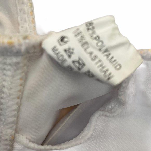 Yaffi Womens Yellow and White Striped One Piece Sw - Picture 3 of 7